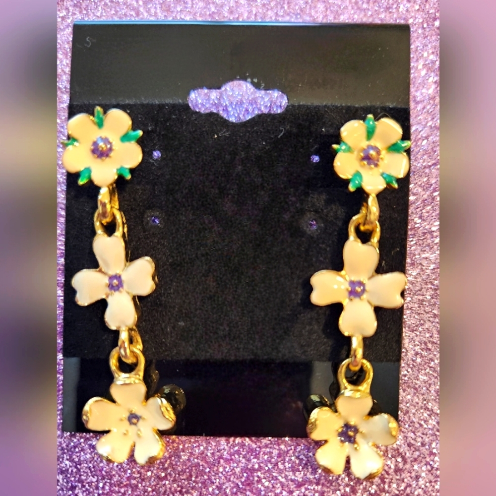 White Flower Earrings